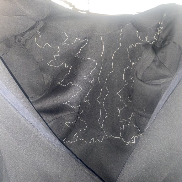 Vintage 60s 70s Handmade Women's Dress Formal Back Polyester w/ Appliques Medium - Picture 9 of 9